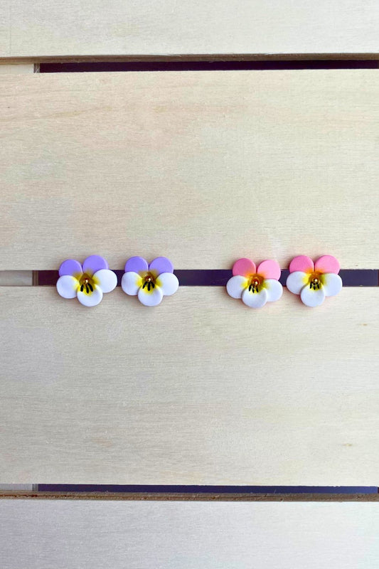 Mini Pansy Studs