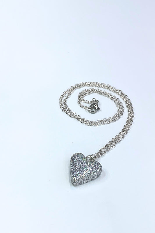 Sparkle Heart Charm Necklace